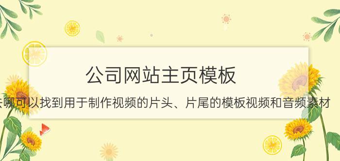 公司网站主页模板 去哪可以找到用于制作视频的片头、片尾的模板视频和音频素材？